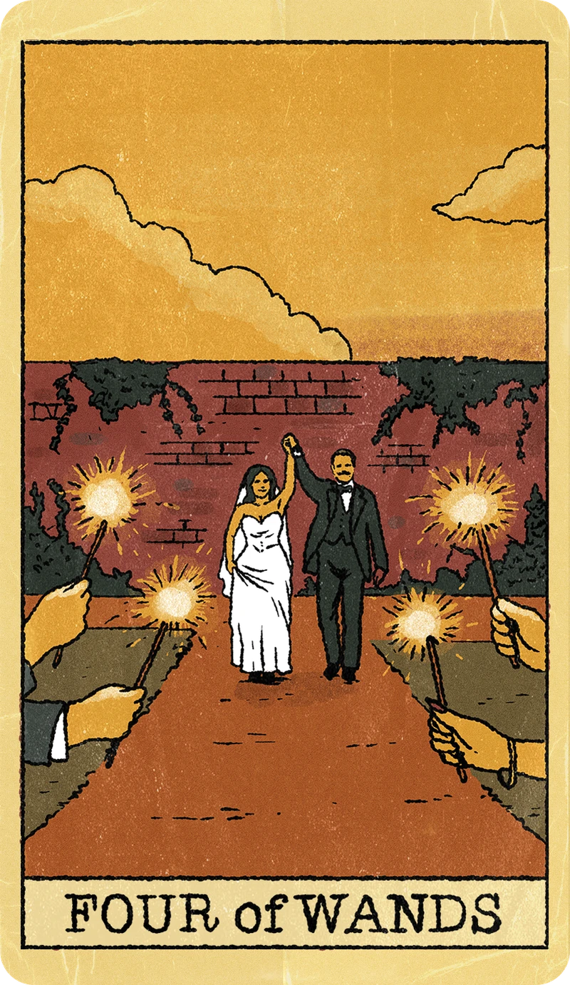 Four of Wands, Tarot for Bros™ Standard Issue Deck