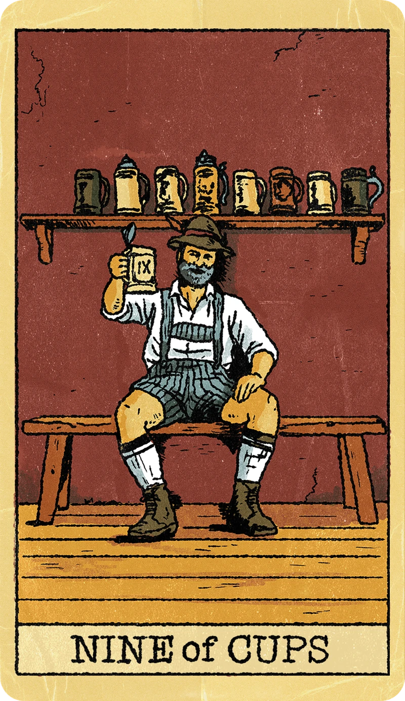 Nine of Cups, Tarot for Bros™ Standard Issue Deck