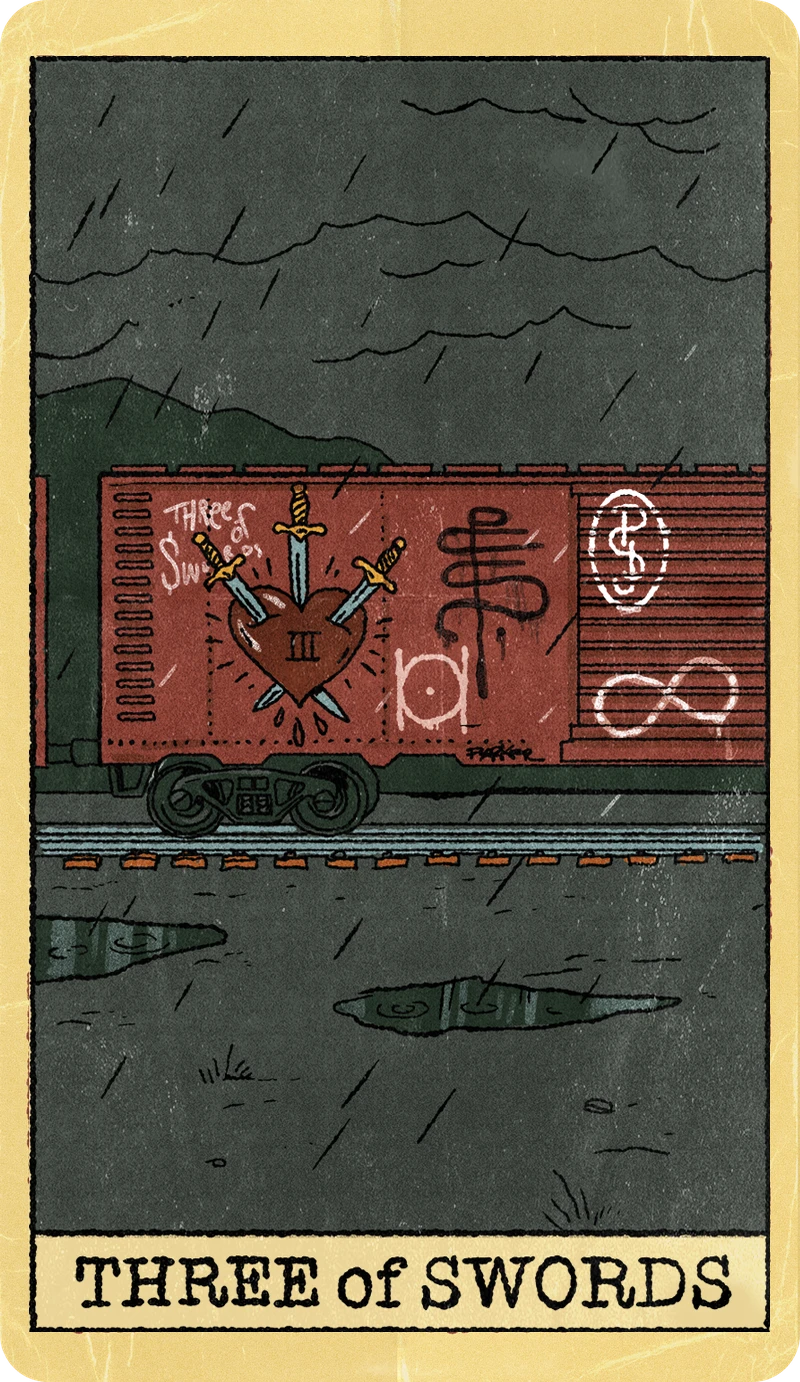 Three of Swords, Tarot for Bros™ Standard Issue Deck