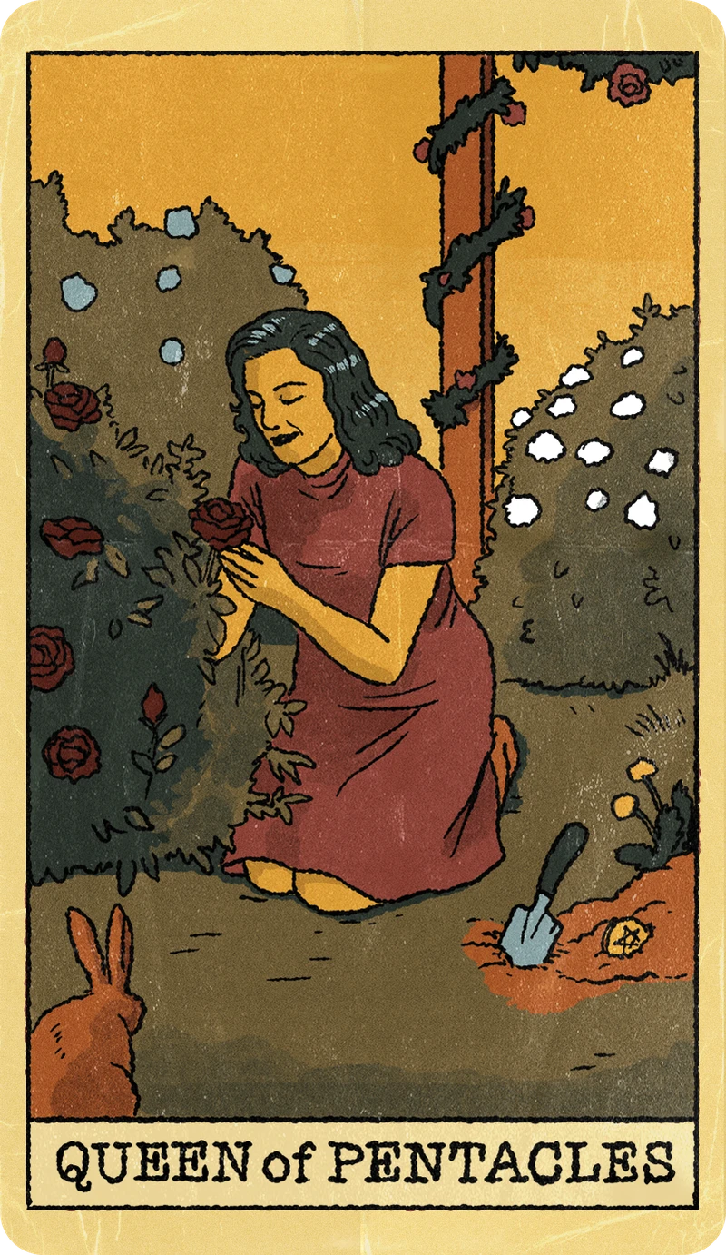 Queen of Pentacles, Tarot for Bros™ Standard Issue Deck