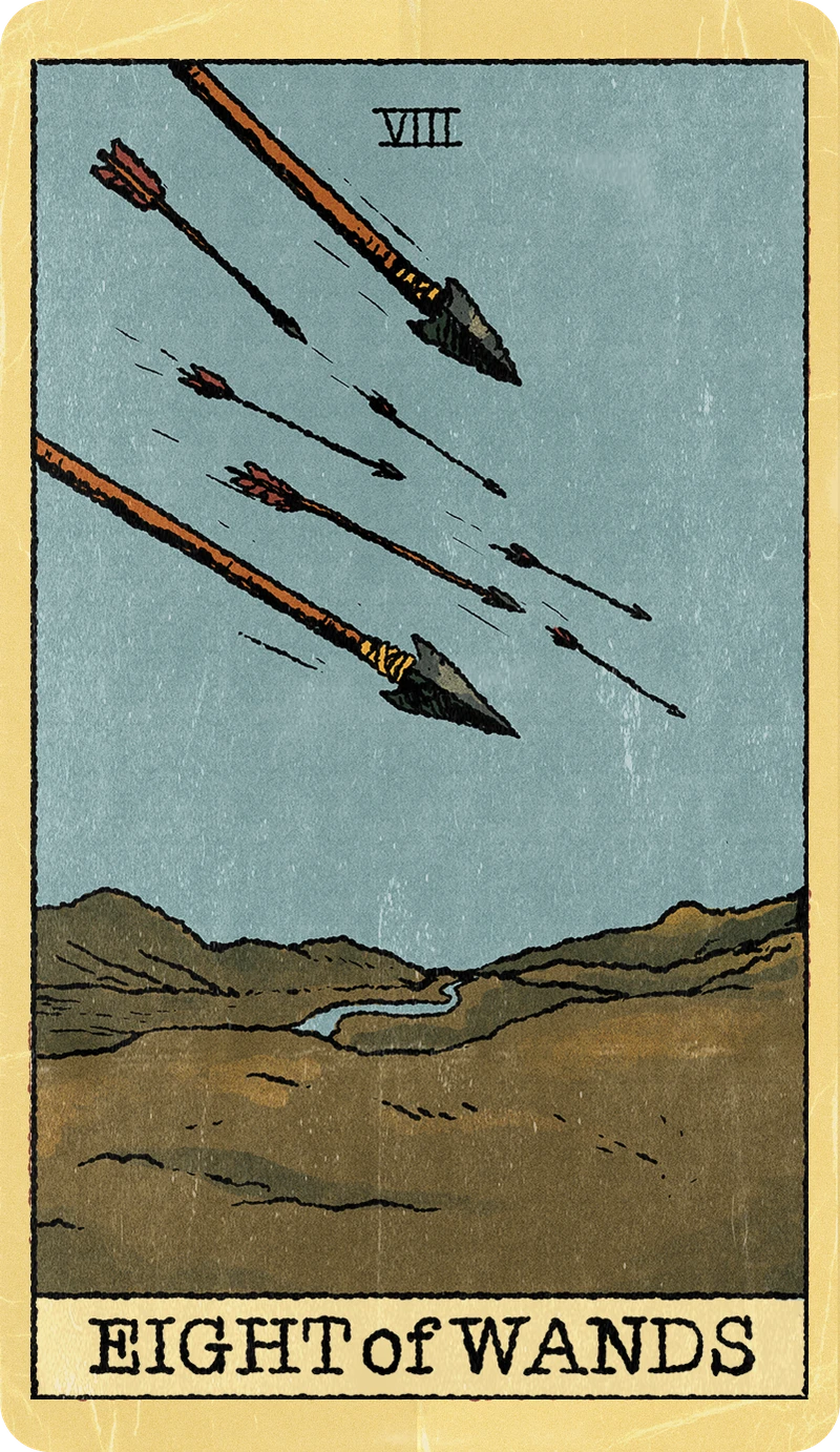 Eight of Wands, Tarot for Bros™ Standard Issue Deck