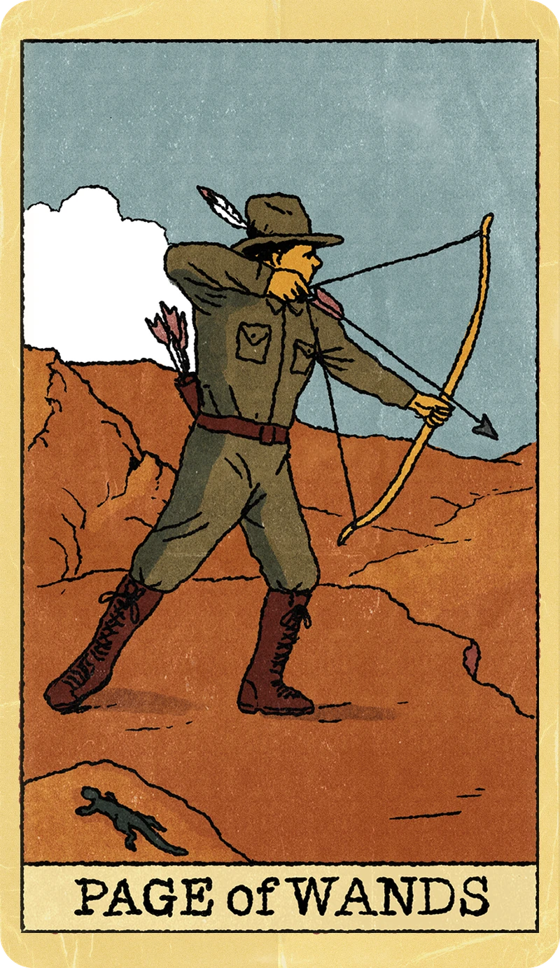 Page of Wands, Tarot for Bros™ Standard Issue Deck