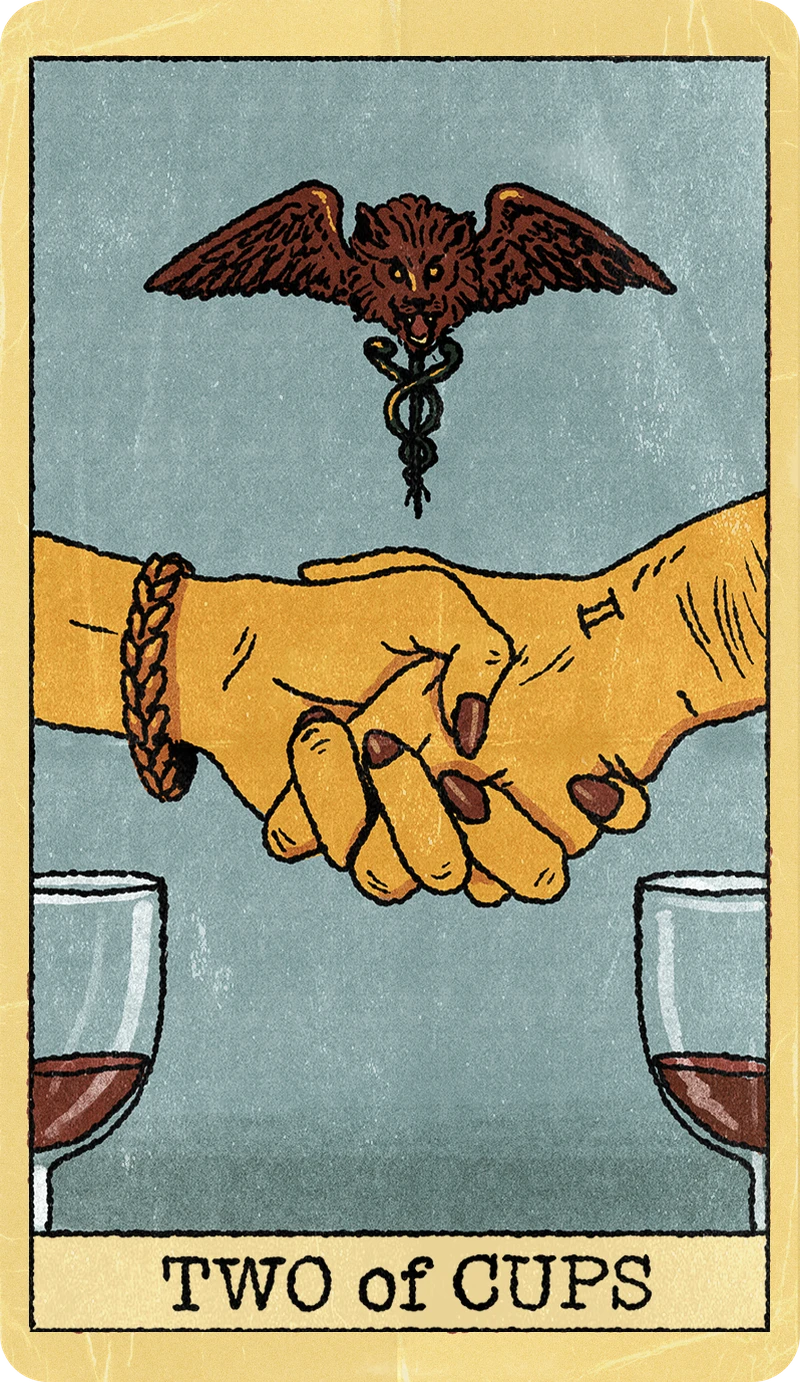 Two of Cups, Tarot for Bros™ Standard Issue Deck