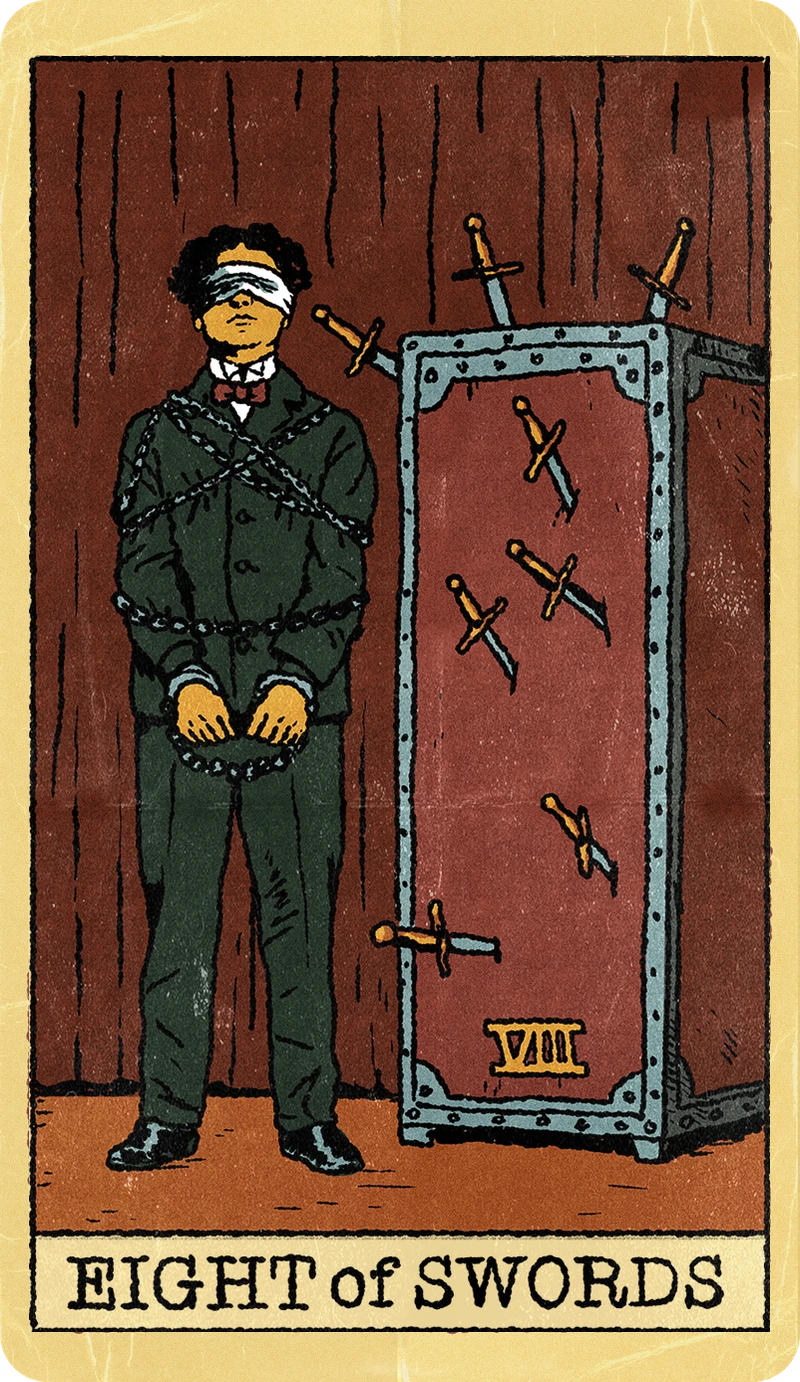 Eight of Swords, Tarot for Bros™ Standard Issue Deck
