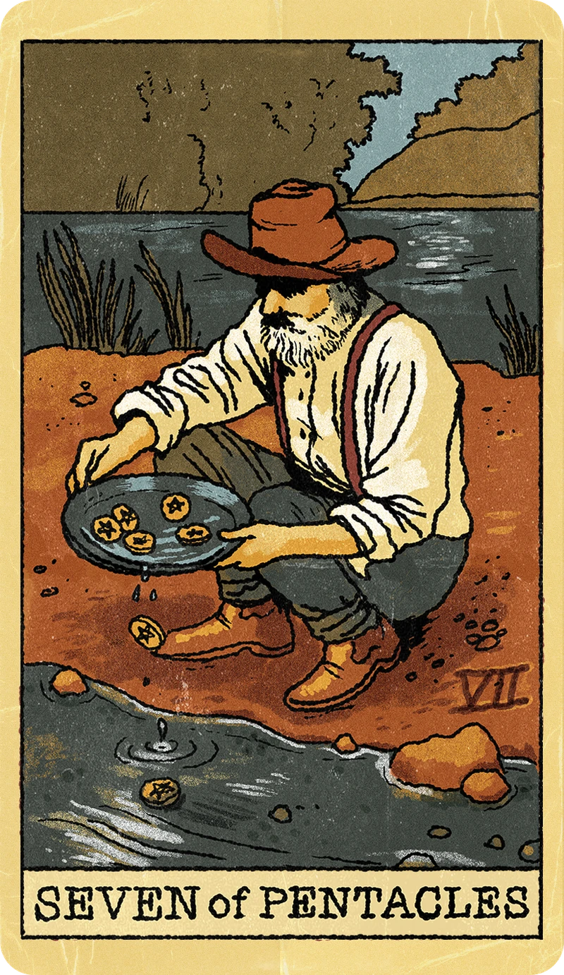 Seven of Pentacles, Tarot for Bros™ Standard Issue Deck