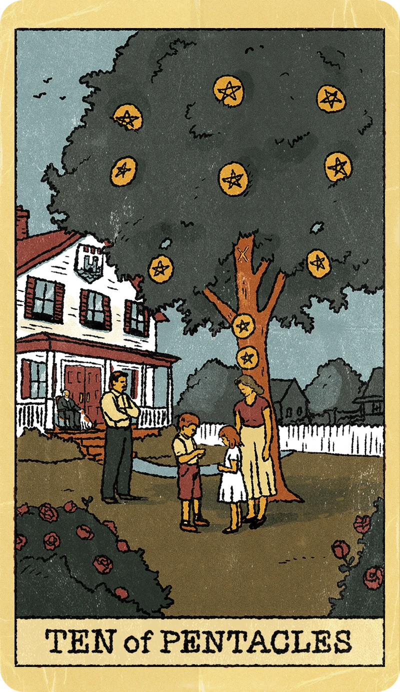 Ten of Pentacles, Tarot for Bros™ Standard Issue Deck