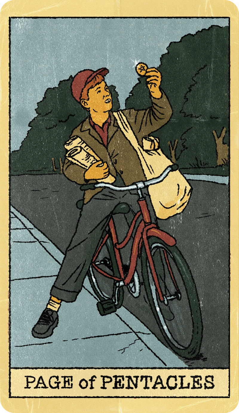 Page of Pentacles, Tarot for Bros™ Standard Issue Deck